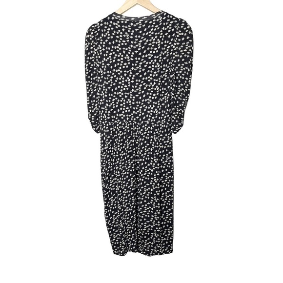 Rebecca Taylor Floral Fizz Ruched Midi Dress Sz M - Picture 3 of 9